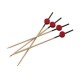 200 Brochettes bambou rouges et noires 12 cm.