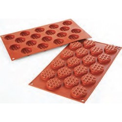 Moule en silicone 18 mini gauffres rondes