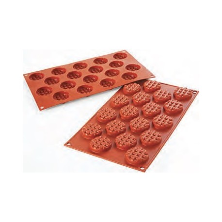 Moule en silicone 18 mini gauffres rondes