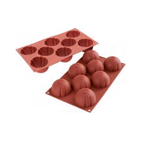 Moule en silicone 8 domes striés