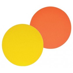 100 Ronds orange/citron double face. 26 cm.