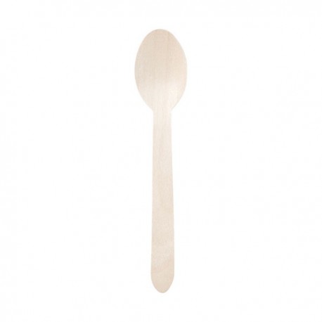 100 Petites cuillères bois 11 cm.
