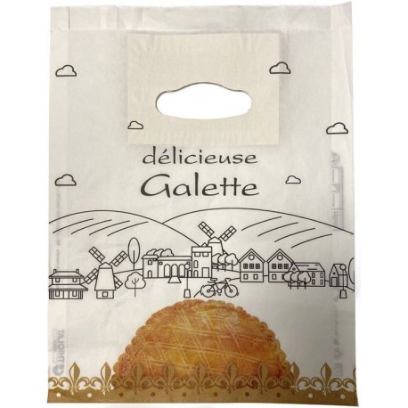 100 sacs galette N°26 kraft blanchi