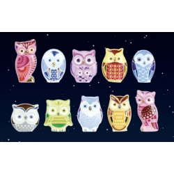 100 fèves Chouette vie au clair de lune