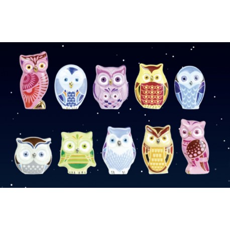 100 fèves Chouette vie au clair de lune