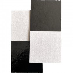 200 Carrés 8 cm carton blanc noir double face. (sans languette)