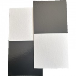 100 Carrés angle droit 24 cm carton noir/blanc double face.